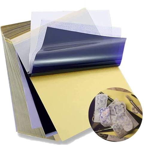 Tattoo Transferpapier 100 Blatt Miuxia Tattoo Schablonenpapier A4 Größe 4 Schichten DIY Tattoo Tracing Papier Tattoo Kit Tattoo Supplies