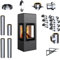 KRATKI Kaminofen auf 8kW Stahl THOR VIEW fi150 Stahlofen, Schwedenofen Set BImSchV Stufe 2, Eco-design