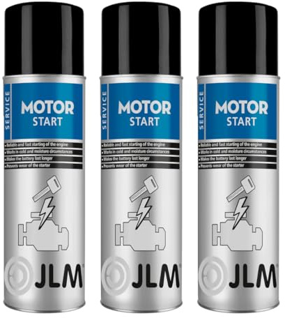 JLM Starthilfe-Spray 3x400 ml - 1,2L - Motorstart-Spray für Benzin- & Dieselmotoren - Startpilot für PKW, LKW, Motorräder, Rasenmäher & Maschinen - Schnelle Kaltstarthilfe bei Frost & Feuchtigkeit