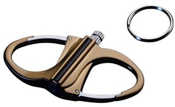 Aosrioylt Porte-clés Briquet, Porte-clés Briquet Permanent en métal, Ensemble d'allume-feu d'urgence, briquets réutilisables Rechargeables au kérosène, Porte-clés, Cadeau d'urgence en Plein air(Gold)