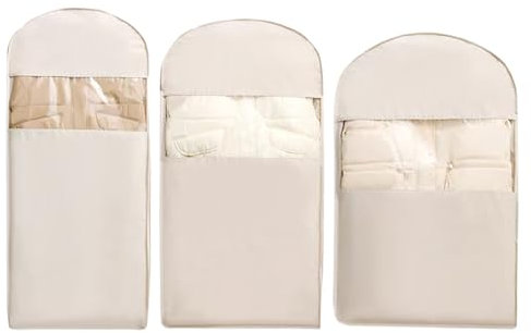 Sacchetti Porta Abiti Salvaspazio Da Appendere, Confezione Da 3, Sacchetti Antipolvere Con Cerniera A Compressione, Custodia Porta Abiti, Organizer Salvaspazio Per Cappotti, Giacche E Abiti