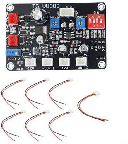 Alanmoship TS-VU003 VU Meter Treiberplatine mit einstellbarer Hintergrundbeleuchtung für hohe Präzision Audio-Pegelmessung