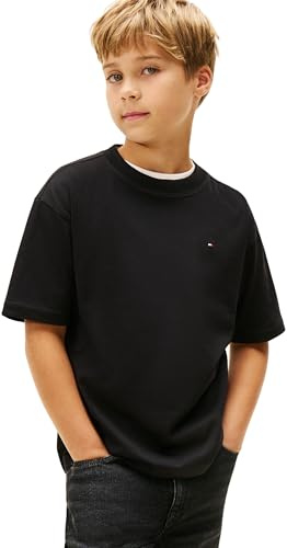 Tommy Hilfiger Boy's Essential Archive Fit Tee SS KB0KB09646 Other Tops, Schwarz (Schwarz), 8 Jahre, Schwarz (Schwarz), 8 Jahre