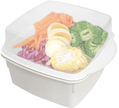 Bol de cuisson à micro-ondes - Papier à vapeur de fruits de mer blanc, 150 g de riz micro-ondes | PP Circulaire de repas à micro-ondes, cuisinière à micro-ondes, plats à micro-ondes, stockage de