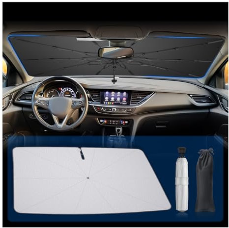 BSTW Compatible con Opel Insignia 2018 – 2025 parasol – Parasol giratorio 360° con protección UV y protección contra el calor | Parasol plegable Opel Insignia Accesorios