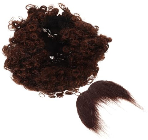 WRITWAA Afro Perücke Und Falscher Schnurrbart Set Piraten Cosplay Zubehör Für Halloween Party Bequeme Tragegefühl Mit Realistischen Materialien