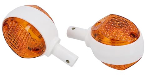 Set: Blinker in Weiß, Blinkerkappen Orange - für Simson KR51/1 Schwalbe, KR
