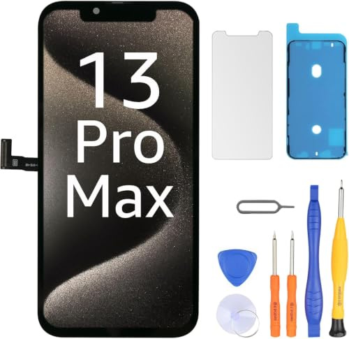 LL TRADER Screen Replacement for iPhone 13 Pro Max LCD 6.7 with Repair Kit | Touchscreen 3D Touch Digitiser Frame Mount with Waterproof Adhesive Tape, Protector (Programmable True Tone)