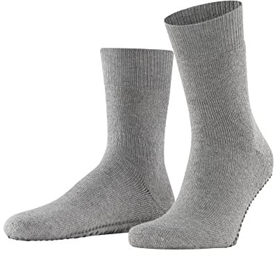 FALKE Herren Stoppersocken Homepads M Hp Wolle Baumwolle rutschhemmende Noppen 1 Paar, Grau Light Grey 3400, 43/46 EU