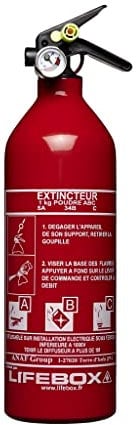 Lifebox EXT01 - Polvo extintor de 1 kg ABC con manómetro