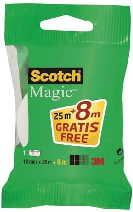 Scotch 8.1925RP Klebefilm Klebeband Magic, unsichtbar, Bandgröße 25 m x 19 mm