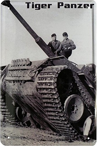 Blechschild 20x30 cm Tiger Panzer Weltkrieg Wehrmacht Militär Metall Schild