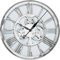 Kare Design Wanduhr Gear, Silber, 60cm Durchmesser, Uhr, Aluminium, Glas, Stahl, Quarzuhrwerk, Batterie nicht inklusive