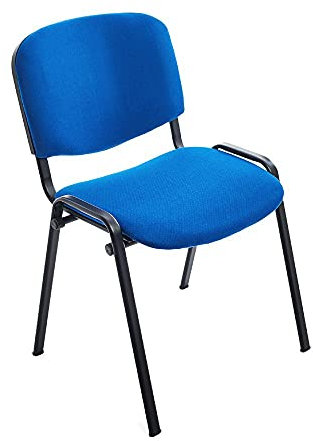 Rocada - Silla de Visitas, Silla Confidente Acolchada, Apilable, Color Azul, Estructura Negra