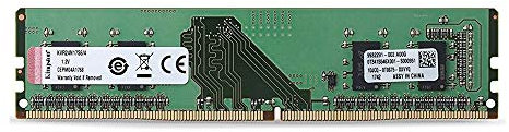 Kingston Technology ValueRAM KVR24N17S6/4 4GB DDR4 2400MHz módulo de - Memoria (4 GB, 1 x 4 GB, DDR4, 2400 MHz, 288-pin DIMM, Negro, Verde)