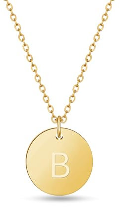 GD GOOD.designs Kette mit Buchstaben B Gold 18 Karat - Wasserfest | Goldkette für Damen mit A-Z Anhänger | Initial Buchstabenkette - Geschenk für Sie und Ihn