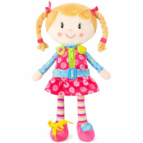 Snuggle Stuffs Sugar Snap Plush Learn to Dress Doll for Toddlers - 15 - Gifts for 2 Year Old Girls