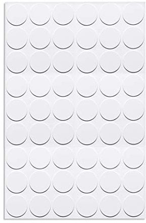 sourcing map 1 Sheet/54Pcs Screw Hole Cover Stickers, 21mm Dia PVC Self Adhesive Covers Caps Dustproof for Wood Furniture Cabinet Shelf Wardrobe, White
