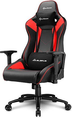 Sharkoon Elbrus 3, premium sedia gaming, finta pelle, colore nero/rosso