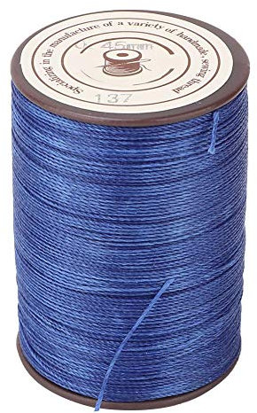 0.45mm Pelle Filo cerato Filo di poliestere Filo per cuoio Progetto fai-da-te Collana Bracciale Creazione artigianale 160m/Rotolo(Blu Reale)