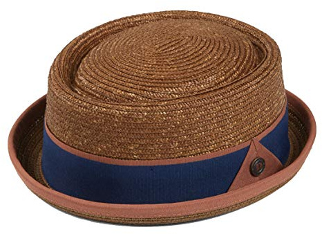 DASMARCA Men's Women's Summer Retro Dapper Straw Porkpie Pork Pie Hat - Oscar Bronze M