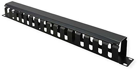 VALUE 19-Frontplatte 1 HE mit Rangierkanal 40 x 40 mm, schwarz