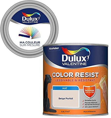 Ma Couleur Sur-Mesure par Dulux Valentine – Peinture Intérieure Murs, Plafonds, Boiseries - Palette Intemporelle, Pièce à Vivre Mat, Beige Parfait , 0,5 L