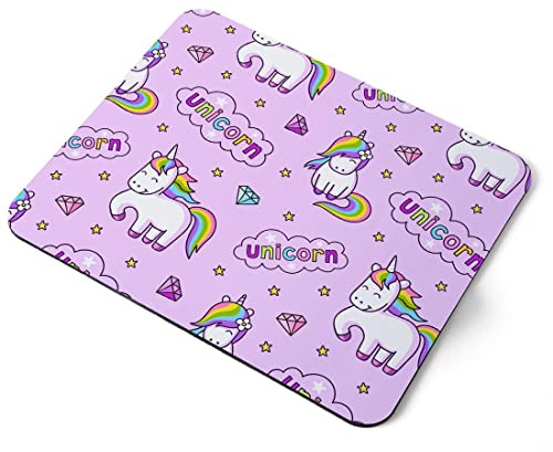 Tapis de souris pour ordinateur – Licorne cheval mignon pour filles – Accessoire de bureau en tissu souple – Grand ordinateur portable de 5 mm imprimé artistique ergonomique #2109
