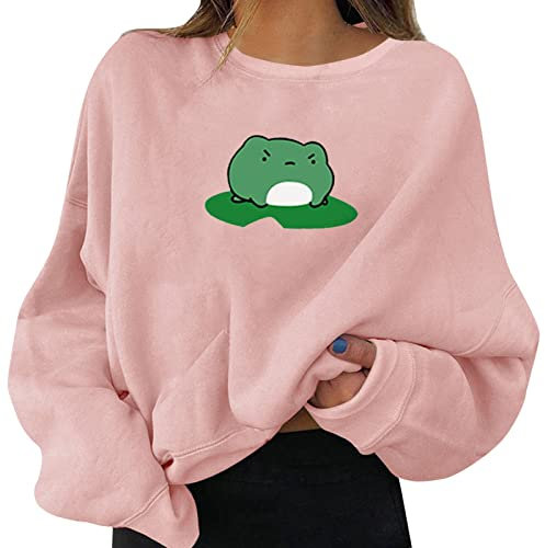 Dwevkeful Damen-Pullover mit lustigem Grafikdruck, Rundhals, Langarm-Sweatshirt Armband