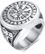 VNOX Rings Herren Siegelring Compass Thor's Hamme, Punk Gothic Ringe Amulet Celtic with Rune Symbol/Viking Vegvisir Vintage Schmuck Geschenk Accessories, Stainless Steel Rings for Men (Silver, 07)