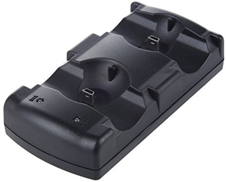 LAXED Cargador 2en1 USB Charge Double Deck para Controlador inalambrico de PS3 Dual Shock Mover
