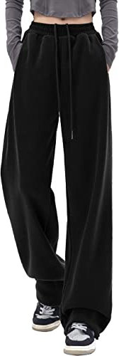 FEOYA Damen Sporthosen Lang Jogginghose Casual mit hoher Taile Freizeithosen Fitnesshose Traininghose mit Taschen für Frühling und Herbst Sweathose Damen Studentin - XXL