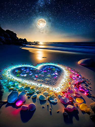 5D DIY Diamond Painting Kits, Farbige Diamond Painting Set DIY Cross Stickerei Malerei Kits 5D Diamant Gemälde Voller Bohrer Diamond Painting für Home Wall Dekorationen (Meer) (Reich und Farbenfroh)