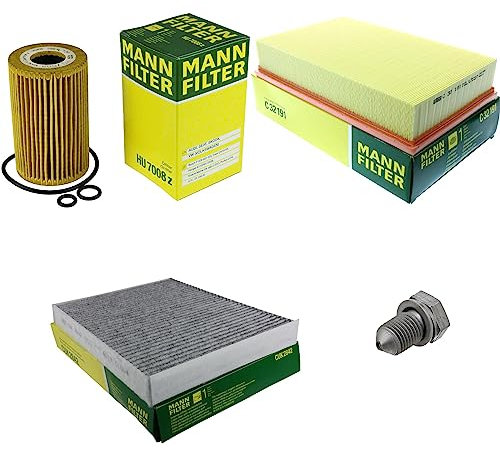 EISENFELS Filter Set Inspektionspaket erstellt mit MANN-FILTER Ölfilter HU 7008 z, Luftfilter C 32 191, Innenraumfilter CUK 2842, Verschlussschraube