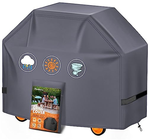 HomWanna Housse de barbecue de 132 cm – Housse de barbecue pour barbecues Weber Spirit série 300 et Spirit 400 – Housse de barbecue d'extérieur 600D très résistante et imperméable pour Weber Spirit