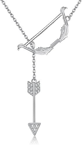 VENACOLY Bogen und Pfeil Halskette Sterling Silber Y Halskette Bogen und Pfeil Schmuck Geschenke für Frauen Mädchen