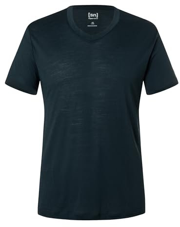 super.natural M SIERRA140 V NECK Merino Shirt Herren - Geruchs- und feuchtigkeitsabweisendes T-Shirt mit V-Ausschnitt, Sommer Funktionswäsche für Sport & Alltag