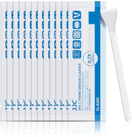 Professionelles Kamera-Reinigungsset mit beleuchtetem Reinigungsgriff, 10 Stück 16mm APS-C Frame Sensor-Reinigungstupfer, 15ml Reinigungslösung zur Reinigung von APS-C Frame CCD und CMOS Sensoren