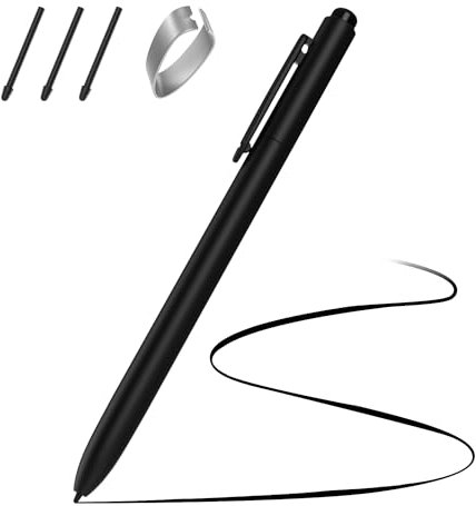 MoKo Remarkable 2/1 Stylet avec Gomme, Stylus EMR avec 4096 Niveaux de Pression, Rejet de Paume,Stylet avec 3 Pointes pour Remarkable 2&1/Galaxy Tab&Book/BOOX/Wacom/Scribe et Autres Appareils EMR,Noir