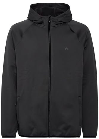 NORTH BEND NBBartos Fleecejacke atmungsaktiv mit Kapuze Power-Stretch-Fleece, Größe:L, Farbe:Black (1001)