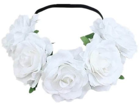 Handgefertigtes florales Stirnband mit großer Rose, Haarschmuck, für Damen, Mädchen, Brautjungfern, Kranz, Party-Haarschmuck (Farbe: 11)