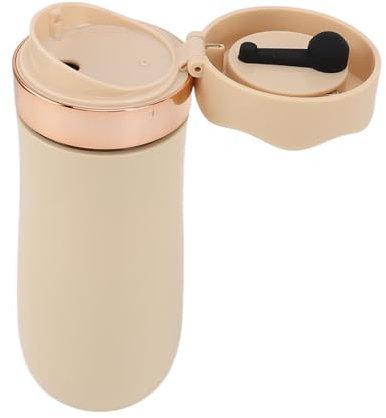 Jectse French Press Travel Mug, Chinese Style French Press Mug 320ml Insulated 304 Stainless Steel for Office (Rose Gold)