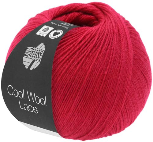 LANA GROSSA Cool Wool Lace | Extrafeine Merinowolle waschmaschinenfest und filzfrei | Handstrickgarn aus 100% Schurwolle (Merino) | 50g Wolle zum Stricken & Häkeln | 400m Garn FB 51