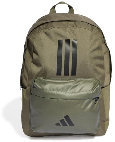 adidas Unisex Classic Three Stripes Backpack Back to School, Olive strata/Black, One Size