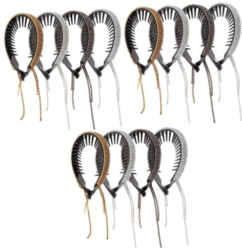 FRCOLOR 12 Pz bottone per artiglio clip fiore polsino per chignon barrette forcine molletta porta mollette per porta panino con strass il staffa Ju Jingyi copricapo