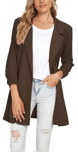 MINTLIMIT Women Long Lapel Blazer Tailored Long Sleeve Oversized One Button Coat Jacket Formal Suit
