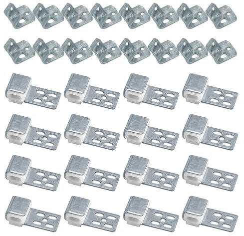 KLEHOPE 32 Stück Sofa Feder Clips, Sofa Verbinder mit 5 Löchern, 2 Arten Metall Federklammern, Feder Clips für Möbel Geeignet für Sofas, Betten, Möbel