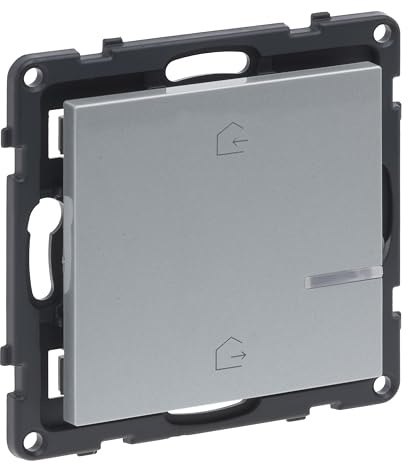 LEGRAND, SEANO with Netatmo Master-Switch Kommen/Gehen, Steuern von Alltagsszenarien, HOME + CONTROL App, 3 V-Knopfzellen enthalten (8 Jahre Lebensdauer), Smart Home, Farbe: Aluminium, 765736