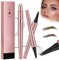 2024 Magic Waterproof 3D Microblading Eyebrow Pencil With 4 Tips for Natural Brows (Dark Brown + Light Brown)