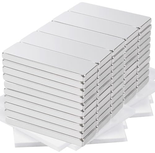 MIN CI 50 Stück Magnete Stark Groß, 30x10x3mm Neodym Magnete Starker Magnete Stark Magneten für Magnettafel Küchenschrank Rechteckige Büro Whiteboard Magnet Magnetplatten